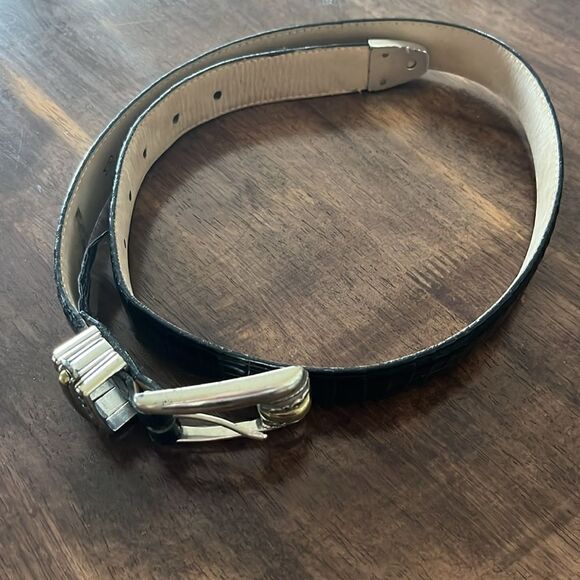 Brighton Women’s Black Textured Adjustable Belt with Two Tone Buckle- Medium main image 10